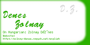 denes zolnay business card